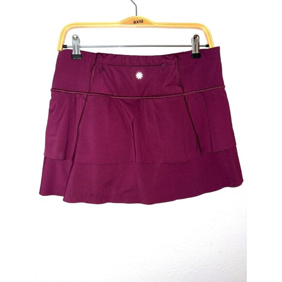 Athleta Burgundy Momentum Tiered Tennis Athletic Performance Skort Size M - Picture 2 of 9